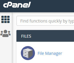 Starting cPanel's file manager