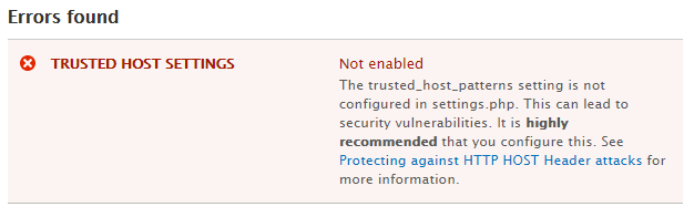 Trusted hosts error
