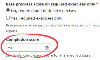 Completion score